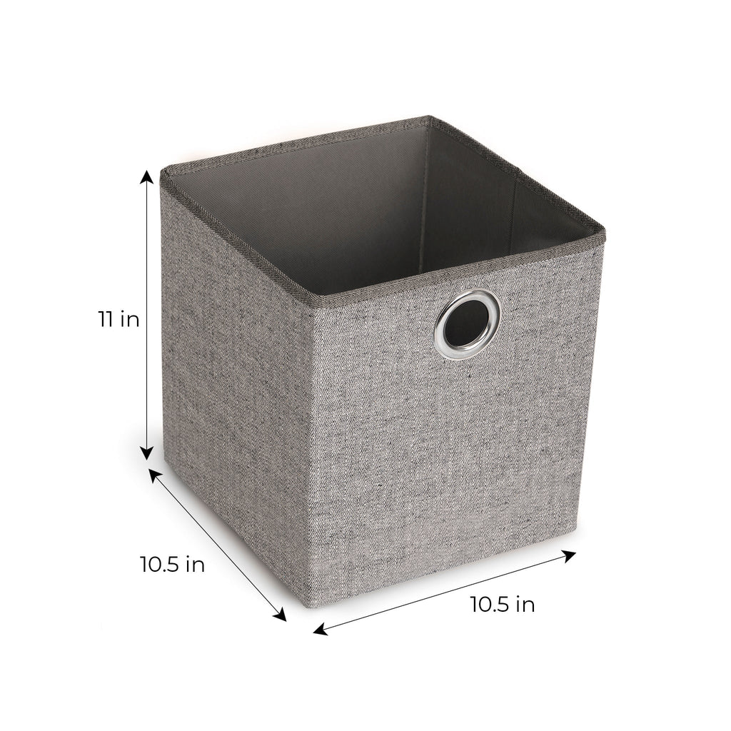 Cube Organizer with Riveted Reinforced Handles - Set of 6 - Gray