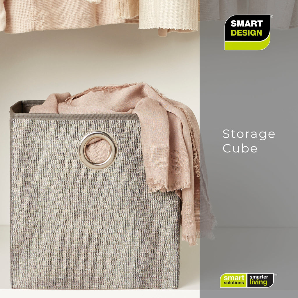 Cube Organizer with Riveted Reinforced Handles - Set of 6 - Gray