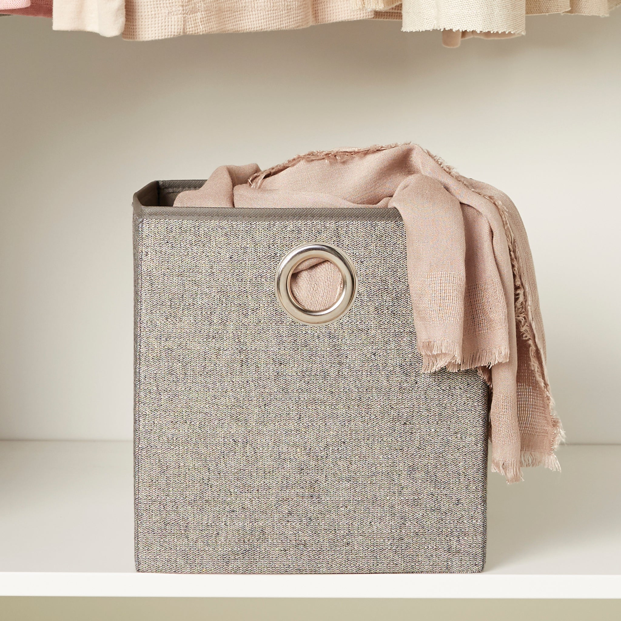 Cube Organizer with Riveted Reinforced Handles - Set of 6 - Gray