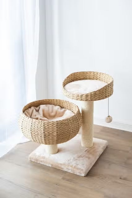 PetPals Cozy Handwoven, Natural Eco-Friendly Medium Cat Tree