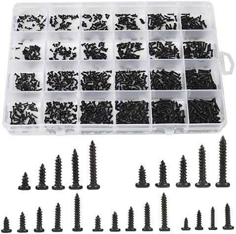 1100pcs Round Pan Head Tapping Screws Laptop Notebook Computer Screws Kit,M1.2,M1.4,M1.5,M1.7,M2 countersunk Phillips Mini Screw Set for Electronic Repair (1100PCS)