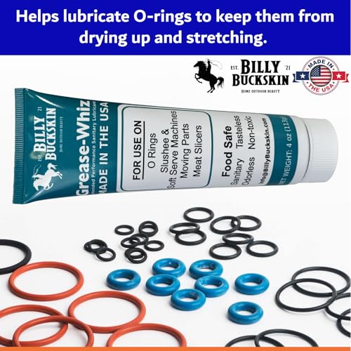 12 x 4 Oz. Tube Grease Whiz Plus, Commercial Food Grade Grease for Food Service Equipments, Grease for Mixers, Beer Kegs, Ice Cream & Slushee Machines, Water Filter, Meat Slicers by Billy Buckskin Co.