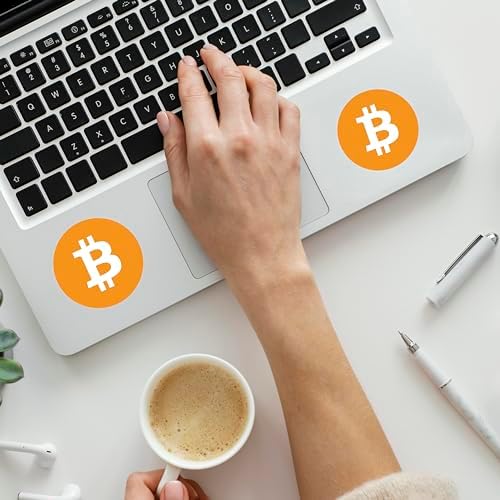 12 Pack Bitcoin Logo Sticker - BTC Bit Coin Crypto Vinyl Decal for Laptop Phone Car Small and Large (1" x 1" (12 Pack))