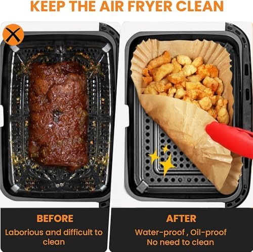 150PCS Air Fryer Liners for Ninja Foodi DZ071 7QT DualZone Air Fryer & Instant VersaZone 9QT Air Fryer, 100pcs Small Parchment Paper Liners for 3.5QT Zone & 50pcs Large Liners for 7QT/11-QT MegaZone
