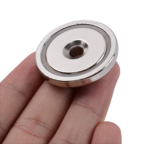 12 Pcs Strong Neodymium Magnets Heavy Duty, Dia 1.42 inch 105 lbs Cup Countersunk Rare Earth Magnets with Screws, Round Ring Magnets for Cabinets Kitchen Holding Lockers Tools Hanging