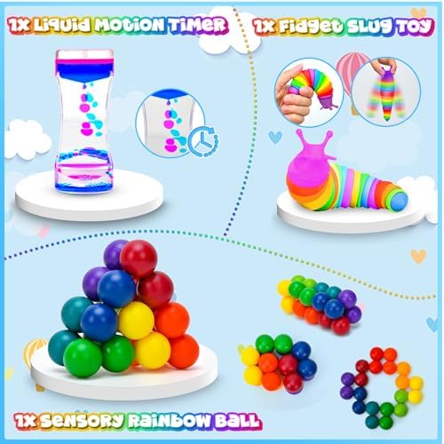 15 Pack Sensory Fidget Toys Bulk Easter Basket Stuffers Gifts for Kids Age 5-7, 8-12, Autism Quiet Figette Toys School Classroom Autistic Calm Down ADHD Stress Anxiety Party Favors Box for Adult Teens