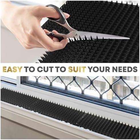 12 Pack Black Cat Spike Mat - 16" x 13" Scat Mat for Cats with 1" Spike is A Perfect Cat Scat Mat for Indoor & Outdoor Cat Repellent to Deter Feral Cats & Dogs