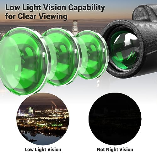 12x55 Monocular Telescope for Smartphone, High Powered HD Compact Monocular Scope for Adults & Kids with Phone Adapter Tripod Portable Handheld Telescope for Camping Hiking Hunting Wildlife Watching