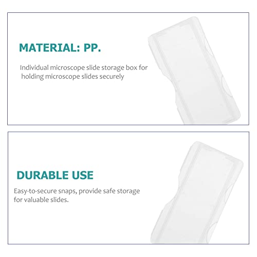 100pcs Boxes Clip Science Slides Container Plastic Slide Storage Holders Microscope Slides Microscope Slide Holding Gadgets specimens Slide Holder Shell Single pp