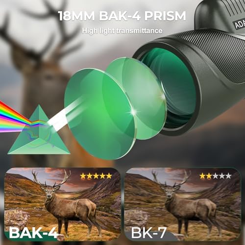 12x42 HD Binocular(1pack) and 12x56 HD Monocular(1pack) with Universal Phone Adapter - High Power with Super Bright and Large for Bird Watching Hunting Outdoor Sports Travel