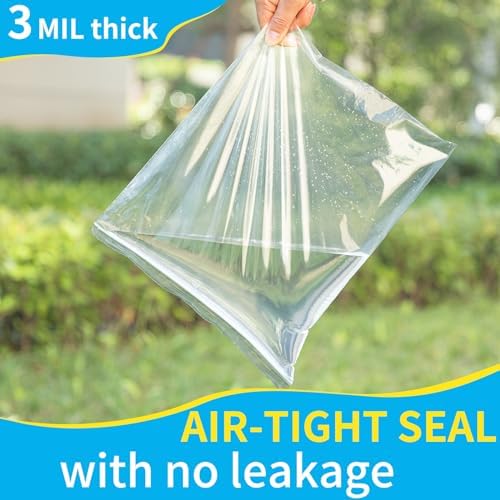 13" X 15" (30 Count) 2 Mil Clear Plastic Shirt Bags, Reclosable Large Poly Bags with Lock Seal Zipper for Travel, Storage, Packaging, Shipping