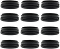 12 Pack 3 Inch (76mm) Round Plastic Hole Plugs, Black Pipe Tubing End Cap for Round Metal Tube