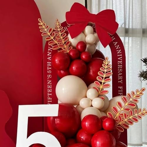 130pcs Ruby Red Balloons Different Sizes 18" 12" 10" 5" Dark Red Latex Balloon Garland Arch Kit for Birthday Baby Shower Graduation Wedding Valentine's Day Christmas Party Decorations