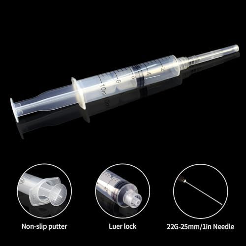 10cc/ml 22G Syringe with Needle Laboratory Tools, Each Individually Wrapped-Pack of 20