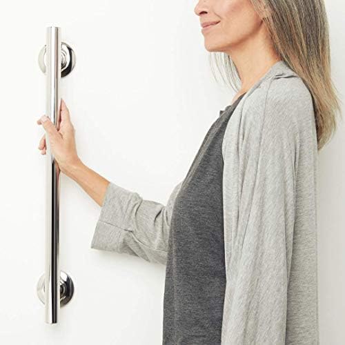 12-inch Coronado Designer Straight Bathroom Shower Grab Bar, Satin Stainless Steel, Brushed Nickel