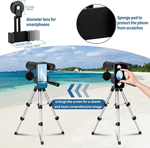 12x42 Binoculars for Adults,Dazftiey Large Diameter High Powered Binoculars,Upgraded Sturdy Tripod,Low Light Vision Binoculars with Phone Adapter,Waterproof Lightweight Binoculars for Bird Watching
