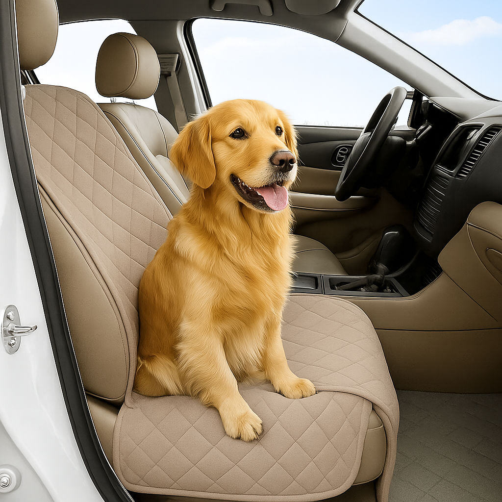 Formosa Covers Pet Single Car Seat Cover with Floor Coverage Taupe