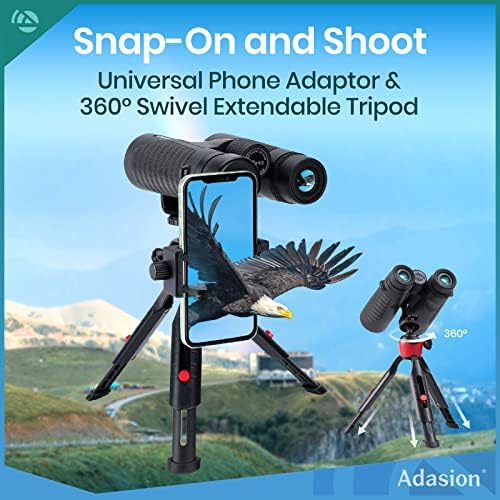 12x42 HD Binocular(1pack) and 12x56 HD Monocular(1pack) with Universal Phone Adapter - High Power with Super Bright and Large for Bird Watching Hunting Outdoor Sports Travel
