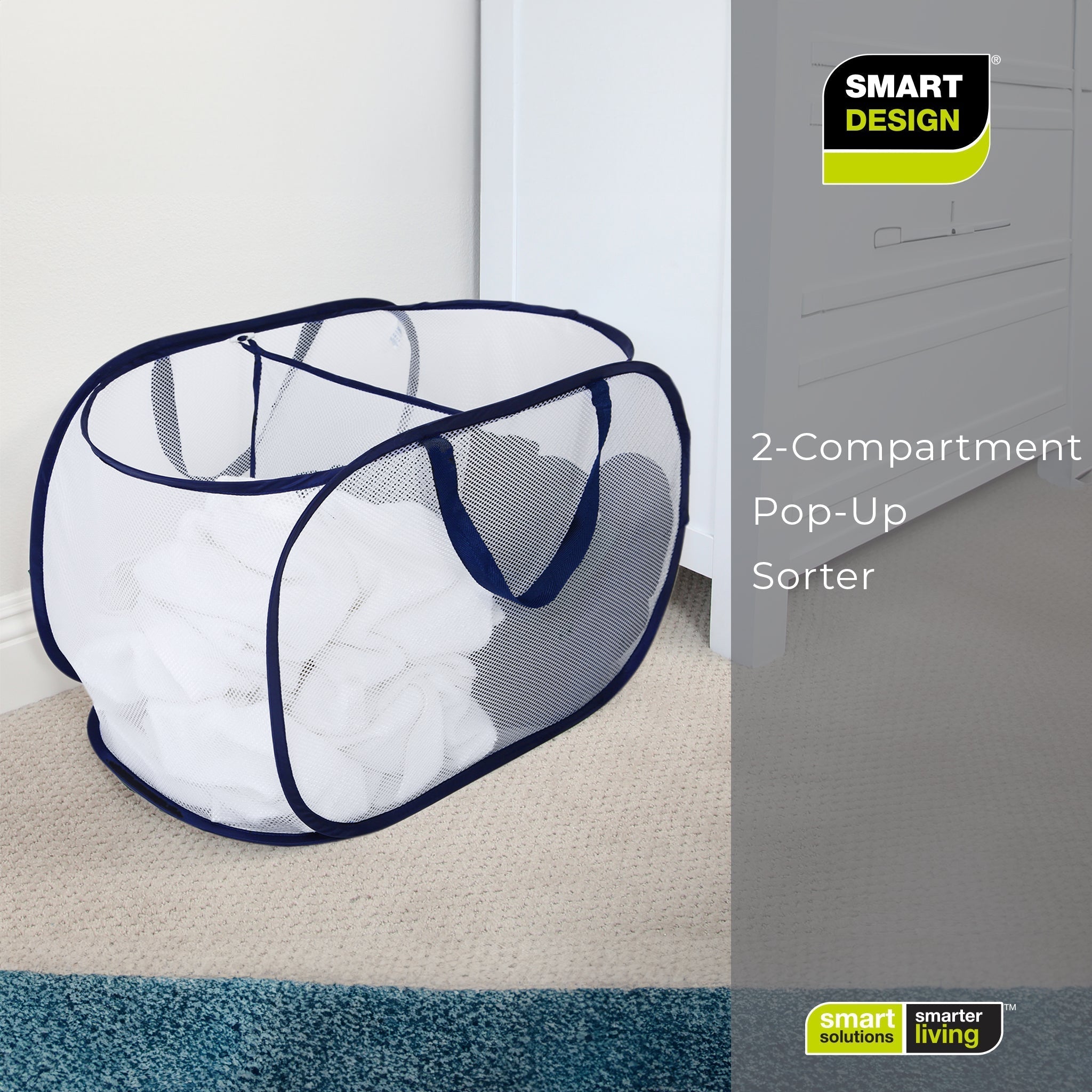 Pop-Up Sorter – 2-Compartment Laundry Hamper