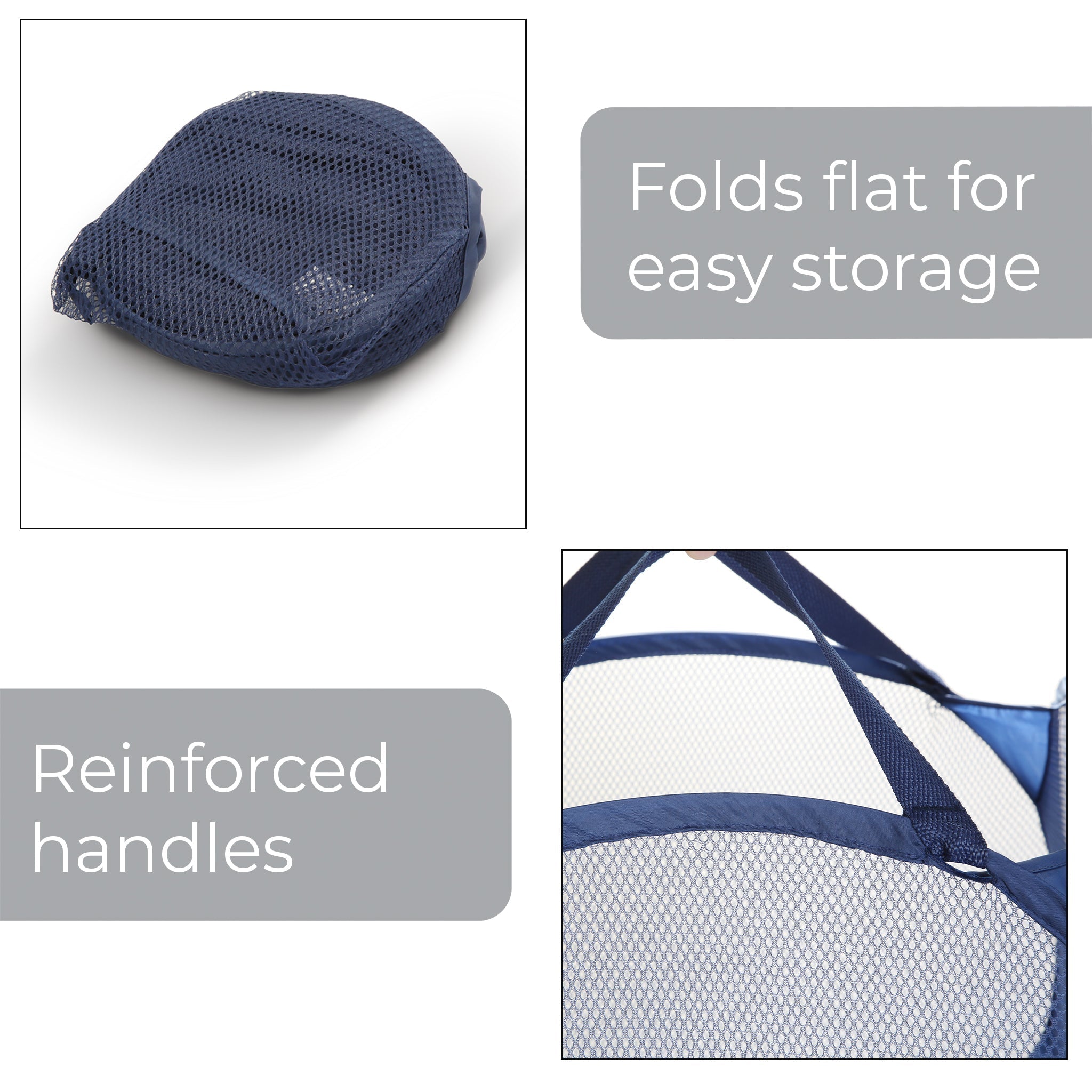 Pyramid Pop-Up Hamper – Blue or White