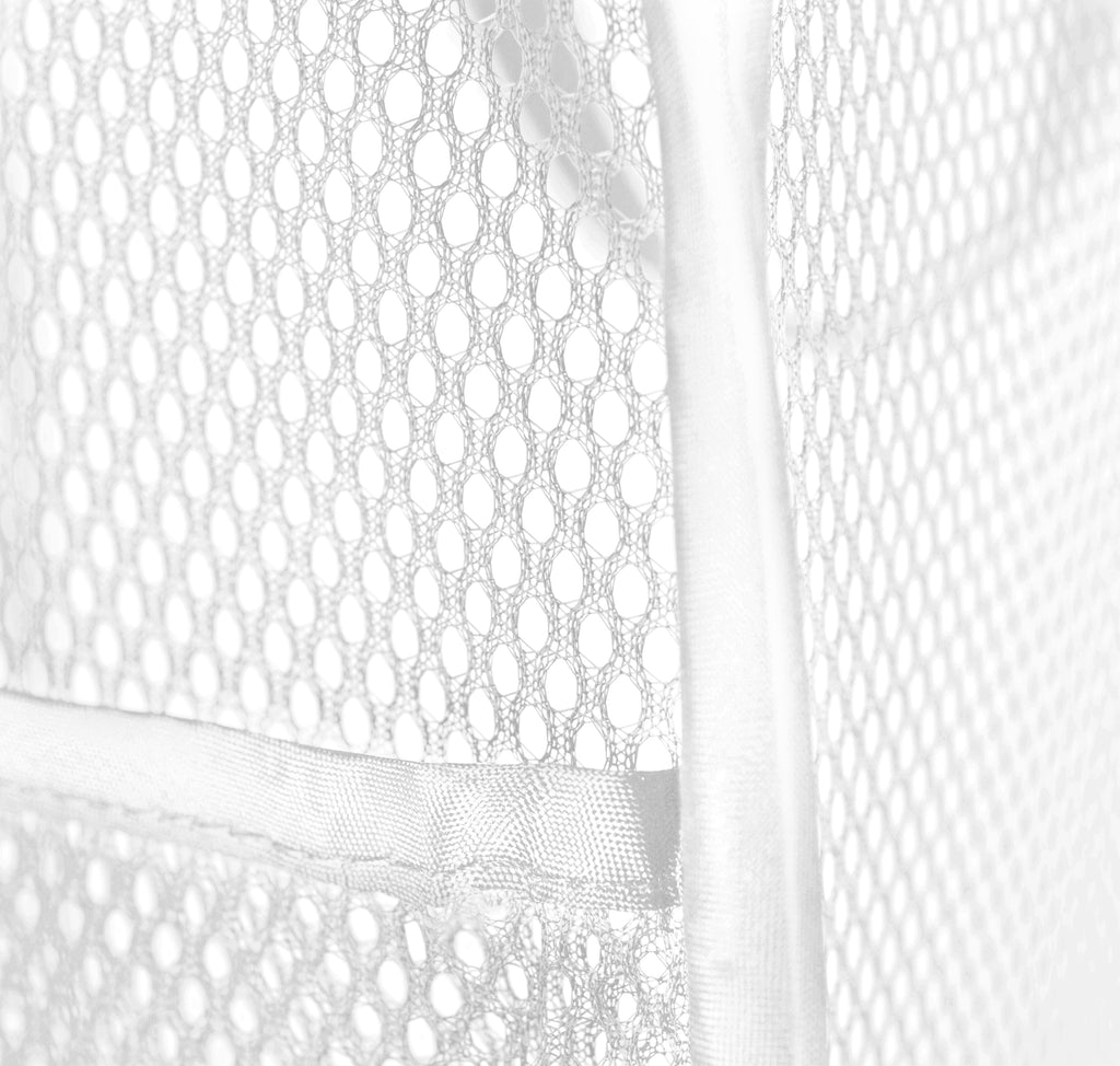 Deluxe Mesh Pop Up Square Laundry Hamper with Side Pocket and Handles - VentilAir Fabric - Collapsible Design - Holds 2 Loads - 14 x 23 Inch - Black
