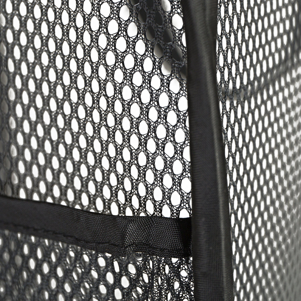 Deluxe Mesh Pop Up Square Laundry Hamper with Side Pocket and Handles - VentilAir Fabric - Collapsible Design - Holds 2 Loads - 14 x 23 Inch - Black