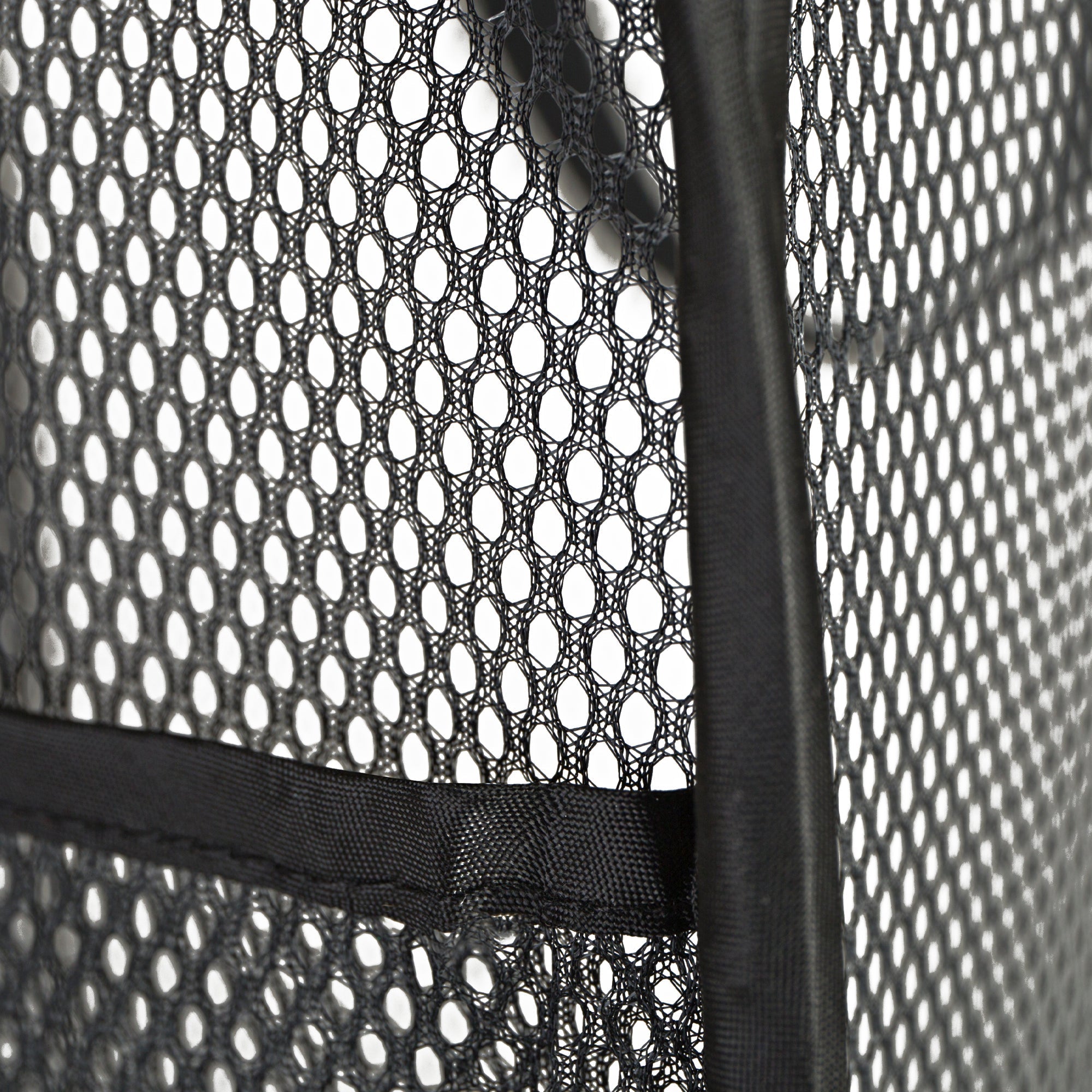 Deluxe Mesh Pop Up Square Laundry Hamper with Side Pocket and Handles - VentilAir Fabric - Collapsible Design - Holds 2 Loads - 14 x 23 Inch - Black