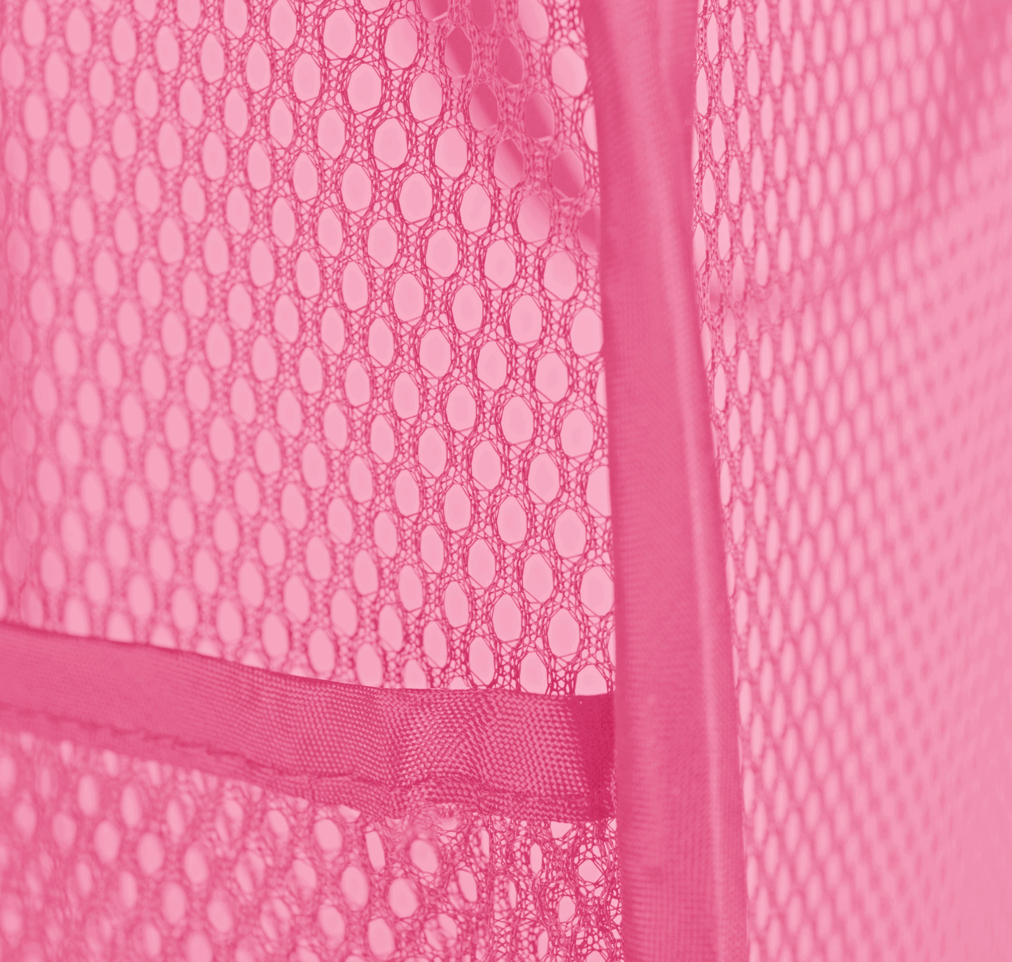 Deluxe Mesh Pop Up Square Laundry Hamper with Side Pocket and Handles - VentilAir Fabric Collapsible Design Holds 2 Loads - 14 x 23 Inch