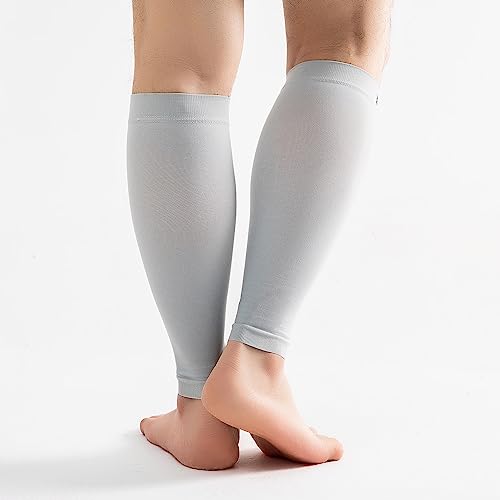 15-20mmHg 2 Pair Men and Women Wide Calf Sleeve Brace Compression Socks for Leg Support, Pain Relief