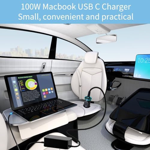 100W USB C AC Adapter Laptop Car Charger for Dell Latitide,for Lenovo Asus HP Samsung Laptop Car Power Cord