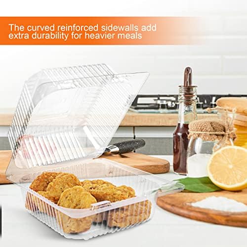 140 Pcs Clear Plastic Take out Containers,Disposable Clamshell Dessert Container with Lid, for Salads, Pasta, Sandwiches (5x4.7x2.8 in).