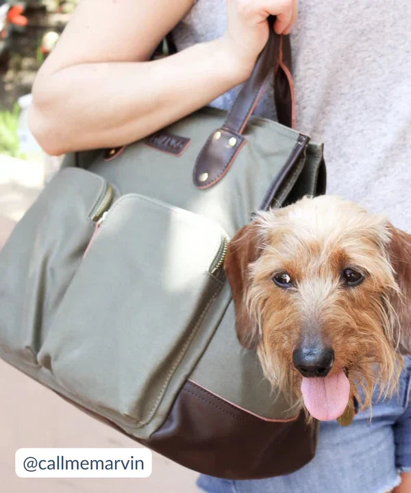 DjangoTote™ Waxed Canvas Dog Carrier Bag and Pet Travel Tote