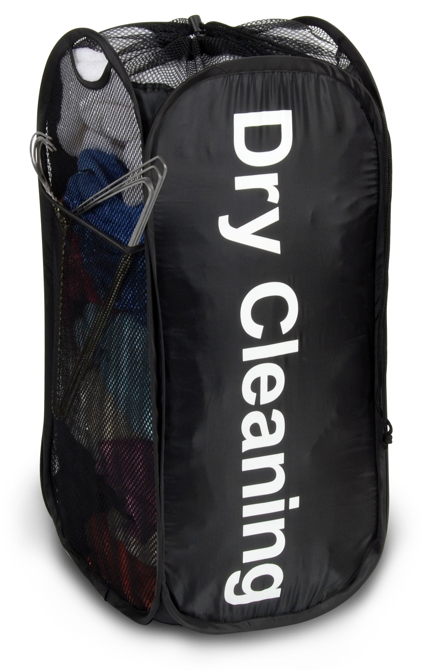 DRY CLEANING" PRINT POP-UP DUFFLE W/ SIDE POCKET