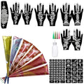 11 Sheets total 84 Tattoo Patterns, 6 Pcs 3 Color (Brown Black Maroon) Temporary Tattoo Kit, Tattoo Stencils Kit
