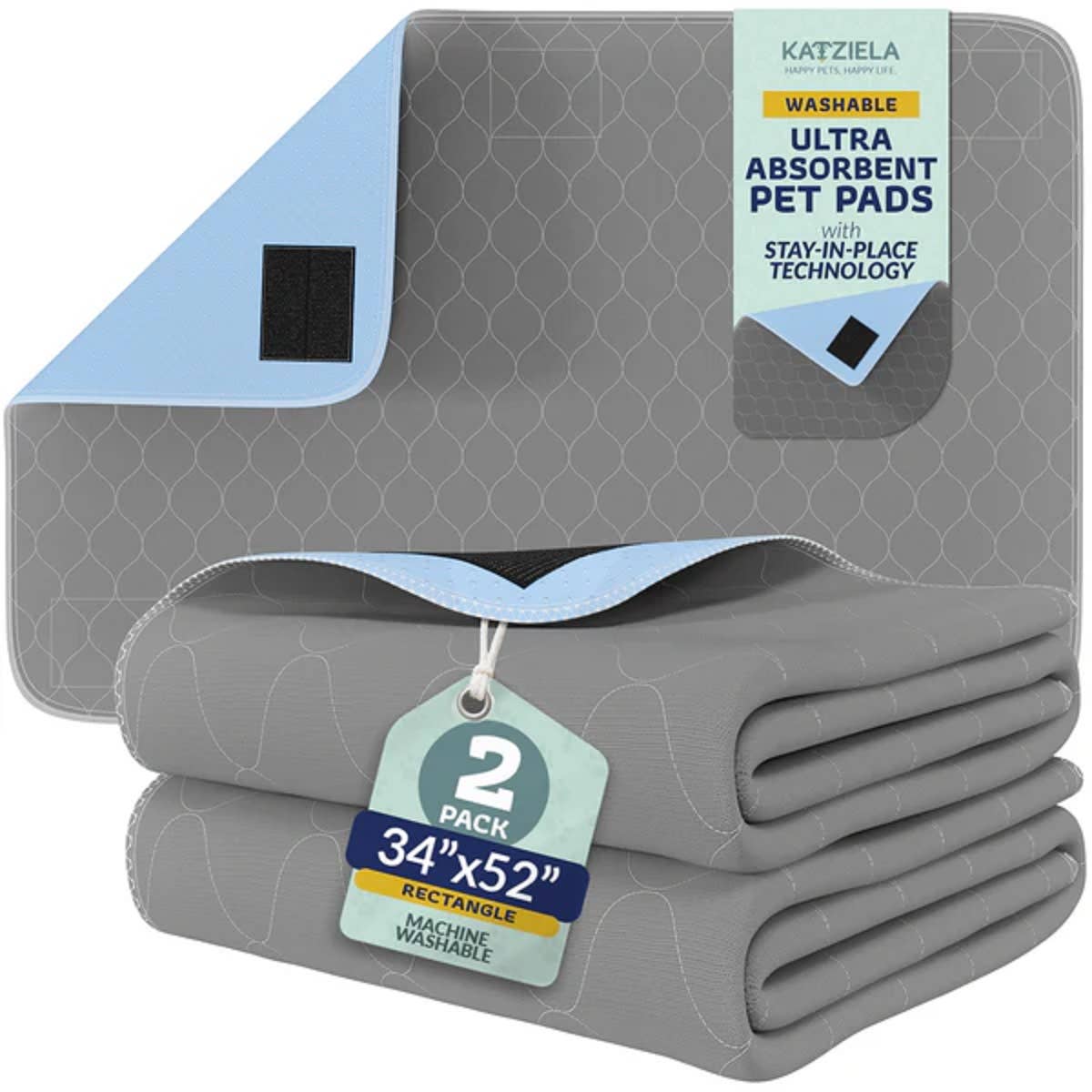Katziela Quick-Drying Washable Waterproof Stay In Place Pee Pads
