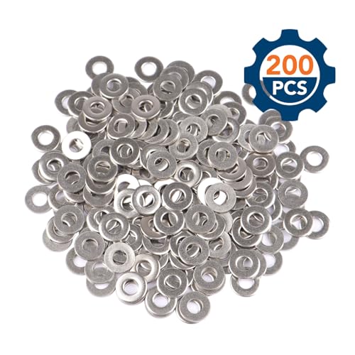 12# Flat Washers 304 Stainless Steel Washers SAE Metal Washers, Pack of 200