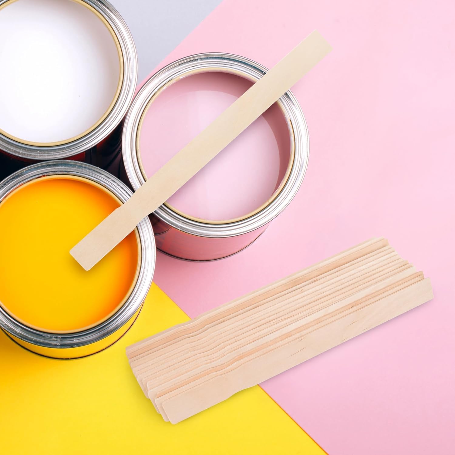 120 Pieces Paint Stir Sticks, 12 Inch Long Wooden Paint Stirrers for Mixing Paint, Paint Sticks for Library Markers or Garden Plant Labels, Mixing Sticks for DIY Craft Sticks