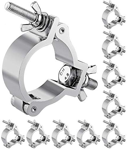 10PCS Eyeshot Premium Truss Clamp Stage Light Clamp, 2 Inch Aluminum Light Clamps for Truss, Heavy Duty 220lb LED Par Light Moving Head Lighting Clamps, Fit for 48-52mm OD Tube/Pipe