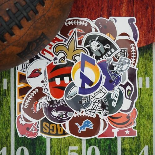 105 pcs Sports Stickers,35 Football Stickers+35 Helmet Stickers+35 Football Team Stickers,Waterproof Vinyl Stickers.