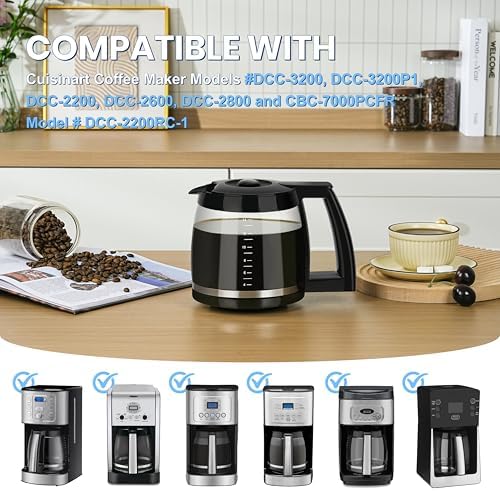 14-Cup Replacement Carafe Compatible with Cuisinart Coffee Maker Models DCC-3200, DCC-3200P1, DCC-2200, DCC-2600, DCC-2800 and CBC-7000PCFR Model# DCC-2200RC-1