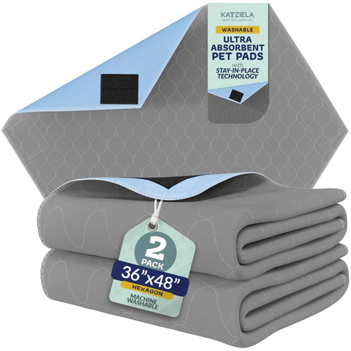 Katziela Quick-Drying Washable Waterproof Stay In Place Pee Pads