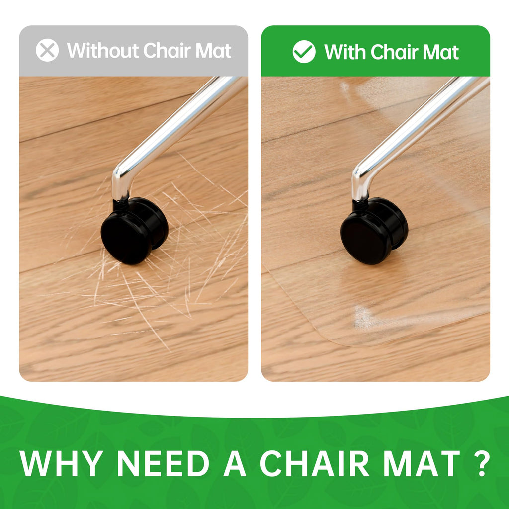 100pointONE Office Chair Mat for Hardwood Floors, Easy Glide Office Mats for Rolling Chairs, Clear Rolling Chair Mat for Hardwood 36" x 48"