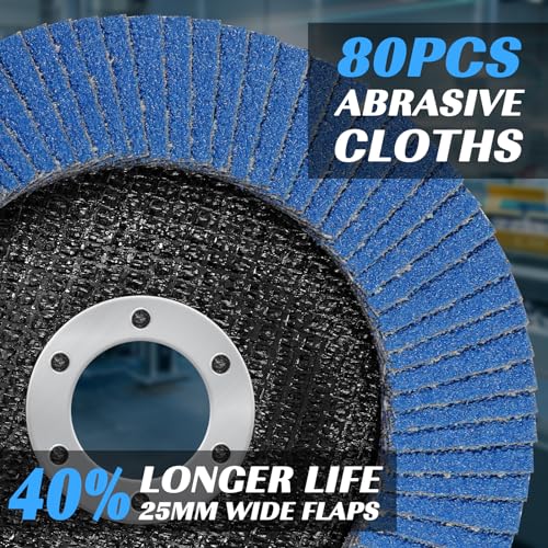 14 Pack Flap Discs 4 1/2 for Angle Grinder Grit 40 Type 29 Zirconia Grinding Wheel for Wood Metal Sanding