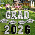 14 PCS Graduation Decorations, Silver Congrats Grad 2026 Lawn Stakes, Class of 2026 Graduation Yard Signs with Stakes, Weatherproof Graduation Outdoor Decor Set for College High School Grad Party