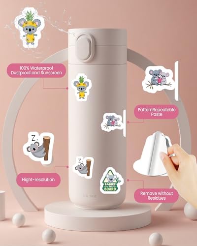 100Pcs Cute Koala Stickers, Waterproof Animal Sticker for Water Bottle Laptop Phone Cases Planner Skateboard Luggage Helmet Party Favor Decor, Ideal for Adults Teens Teacher Rewards
