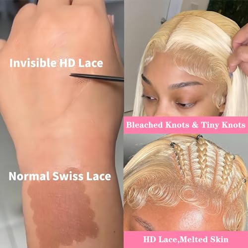 13x6 613 Lace Front Wig Human Hair Body Wave Lace Front Glueless Wigs Human Hair Blonde Wig Human Hair 180% HD Lace Frontal Wigs Human Hair Pre Plucked With Baby Hair 20 Inch