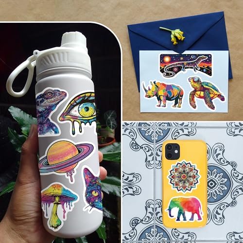 102 Pcs Hippie Stickers for Adults,Trippy Stickers Cool Sticker Peace Love Decals for Teens,Vinyl Waterproof Sticker for Water Bottle Laptop Skateboard