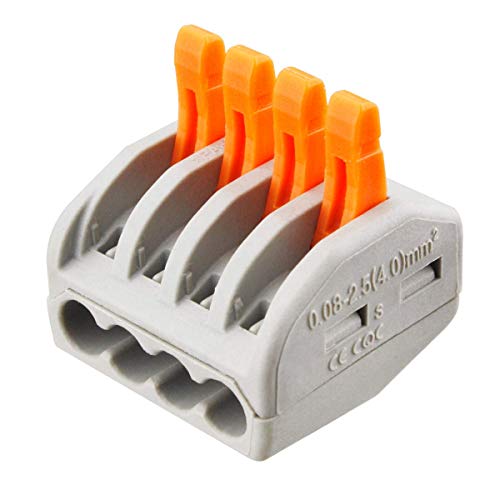 115 PCS Lever Wire Connectors Nuts Kit with Bases&Screws 28-12 AWG, Electrical Connectors 2/3/4/5 Conductor Combination, Compact Splicing Wire Connectors, Quick Disconnect Wire Splice Connectors