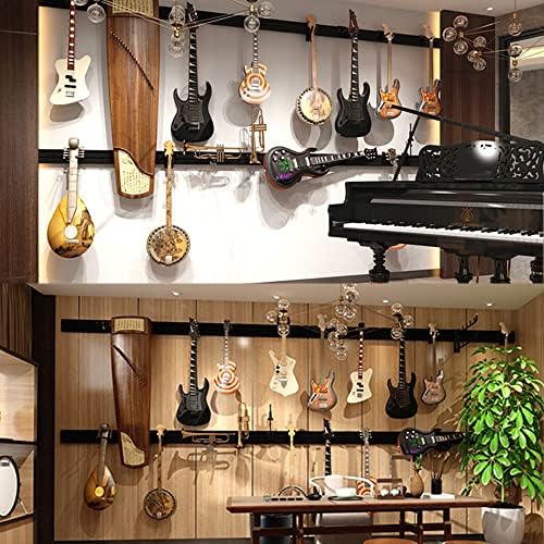 10pcs Guitar Hangers, Bass Stand Wall Mount Hanger Hooks with Screws, Ukulele Banjo Mandolin Electric Guitar Display Holders, Black