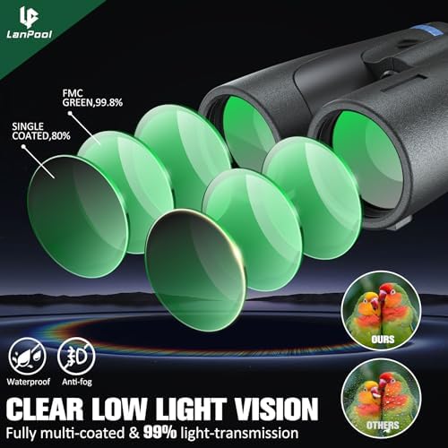 12x50 HD Binoculars for Adults High Powered, Binoculars for Bird Watching with Upgraded Binoculars Phone Adapter, Large View Binoculars for Adults, Lightweight Binoculars for Long Distance